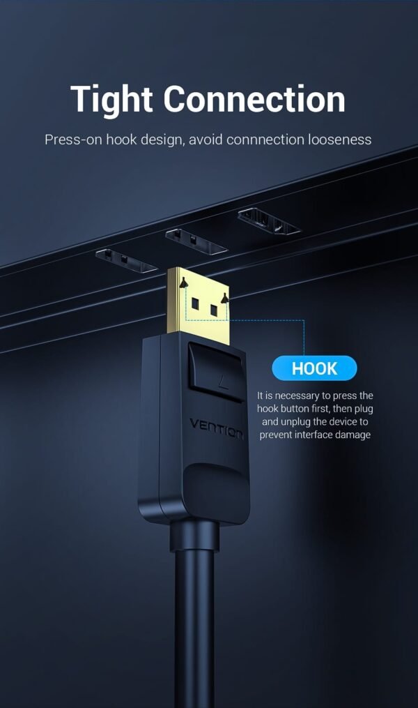 Vention DisplayPort (DP) To HDMI 4K Cable 2M- Black HAGBH - Image 2