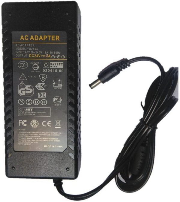 24V 2.5A Power Supply AC Adapter DC 24V 2.5A AC/DC 60W Transformers 5.5x2.5mm Cable DC Power Plug Jack Connector Compatible with 24V, 0-2.5A, 0-2500mA. - Image 3