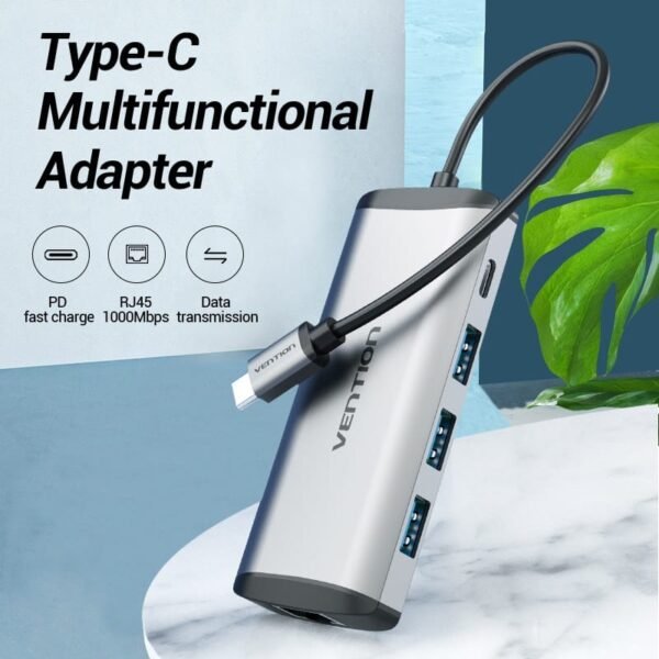 Vention TGDHB Type-C (5 in 1) to USB3.0 * 3/ Docking Station - Image 5