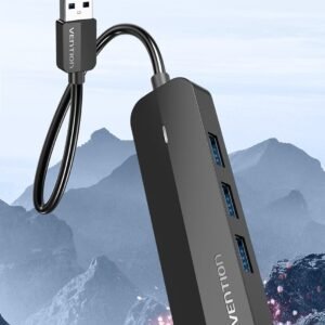 Vention CHIBB 3-Port USB3.0 Hub with Sound Card and Power Supply