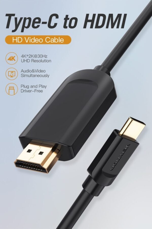 Vention CGUBH Type-C To HDMI Cable 2Meter (BLACK) - Image 2