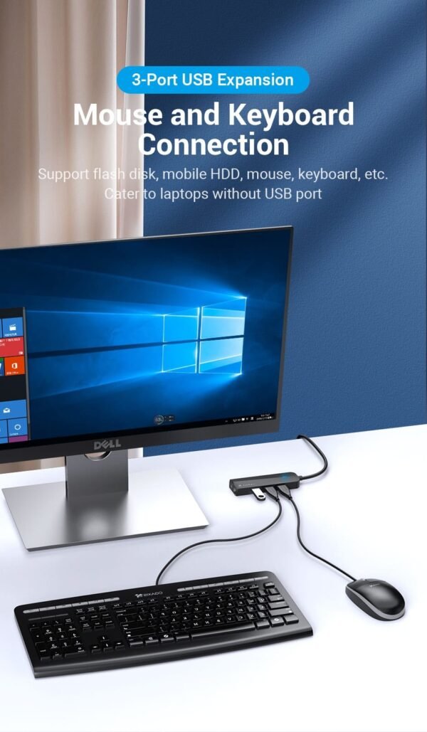 Vention CHIBB 3-Port USB3.0 Hub with Sound Card and Power Supply - Image 4