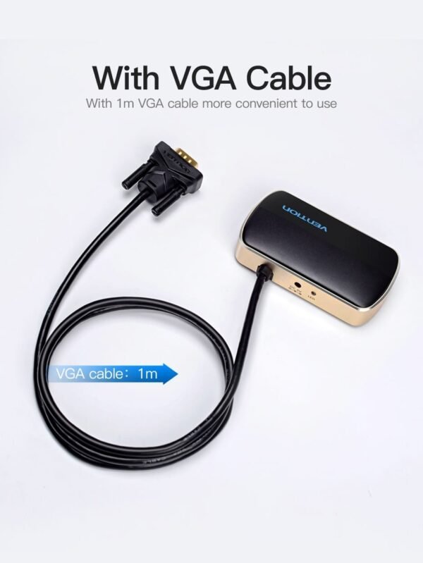 Vention DBABF 1 In 2 Out VGA Splitter 1 Meter (Black) - Image 4