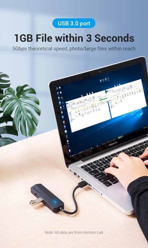 Vention CHIBB 3-Port USB3.0 Hub with Sound Card and Power Supply - Image 5