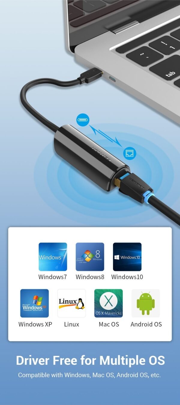 Vention CFABB USB-C To 100M Ethernet Adapter 0.15M(Black) - Image 5