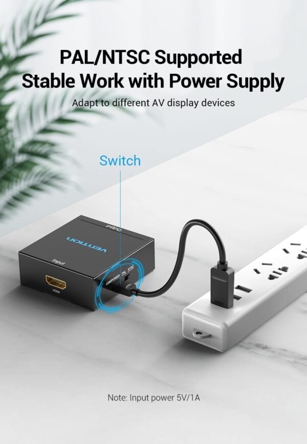 Vention AEEB0 HDMI To RCA Converter (Black Metal Type) - Image 6