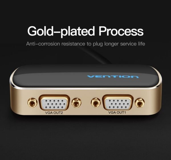 Vention DBABF 1 In 2 Out VGA Splitter 1 Meter (Black) - Image 6