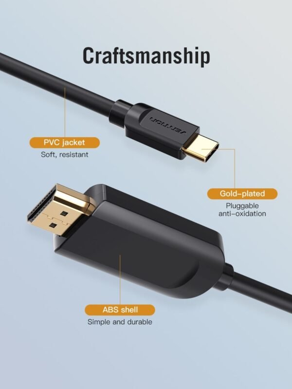 Vention CGUBH Type-C To HDMI Cable 2Meter (BLACK) - Image 4