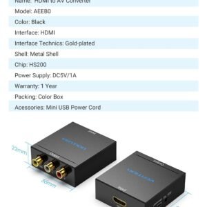 Vention AEEB0 HDMI To RCA Converter (Black Metal Type)