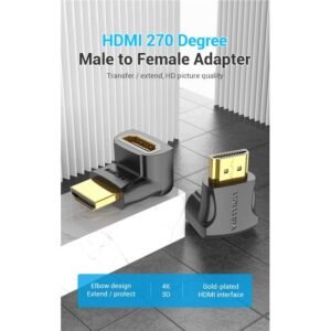 Vention (AINB0) HDMI 270 Degree Male To Female Adapter -Black