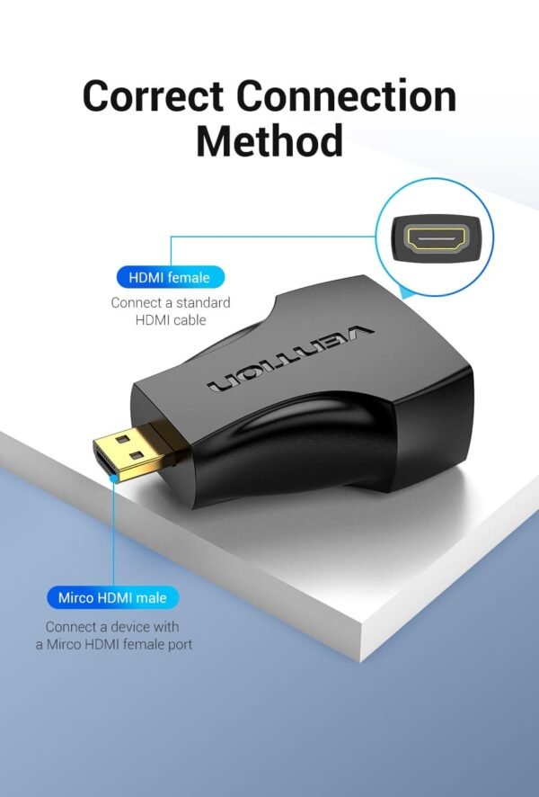 Vention AITB0 Micro HDMI Male To HDMI Female Adapter(Black)