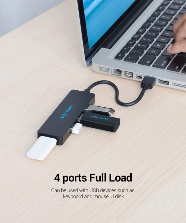 Vention CHKBB 4 Ports USB3.0 HUB 0.15M (Black) - Image 4