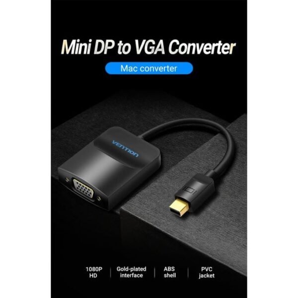 Vention HBDBB Mini  (DP) To VGA Converter 0.15M- Black - Image 3