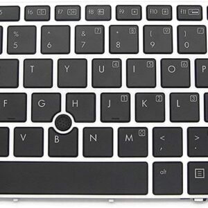 HP EliteBook Folio 9470, Fit P/N 697685-001 SG-57400-XUA 6037B0080301 702843-001 SN9118BL Black with Silver Frame Light Backlight Notebook  US Layout Backlit Laptop Keyboard (With Pointing Stick) Laptop Keyboard