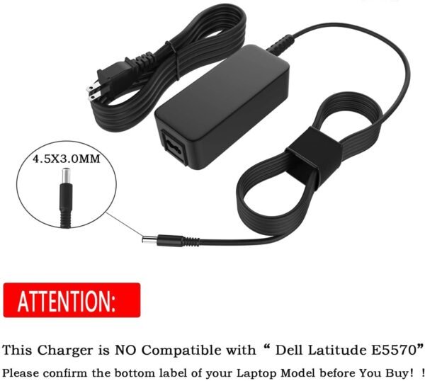 Dell Inspiron Laptop Replacement  Power Supply Adapter and Cord (4.5X3.0 MM) - Image 2