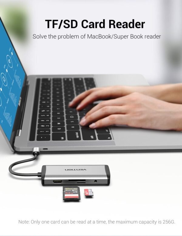 Vention THAHB Multi-function Type-C (9 in 1) to HDMI+USB3.0 - Image 3
