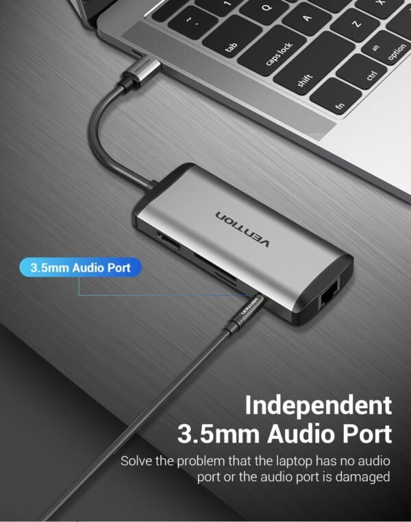 Vention THAHB Multi-function Type-C (9 in 1) to HDMI+USB3.0 - Image 5