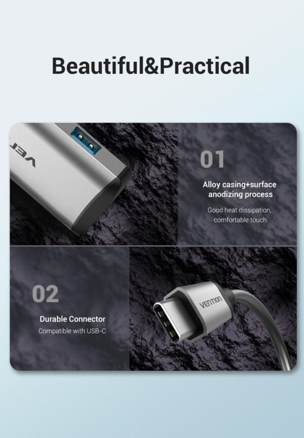 Vention THAHB Multi-function Type-C (9 in 1) to HDMI+USB3.0 - Image 7