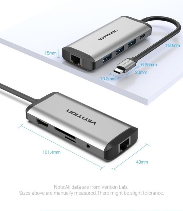 Vention THAHB Multi-function Type-C (9 in 1) to HDMI+USB3.0