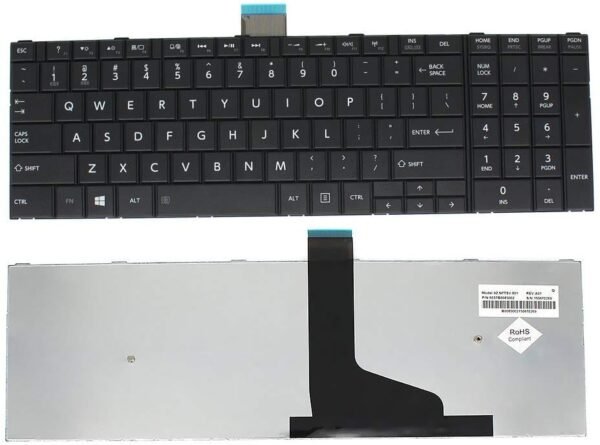 New Black US Layout Keyboard with Frame for Toshiba Satellite C55-A5105 C55-A5180 C55-A5249 C55T-A C55-A5302 C55-A5308 Series Part Number V143026CS1 132412258 Laptop Keyboard in Nairobi Kenya - Image 2