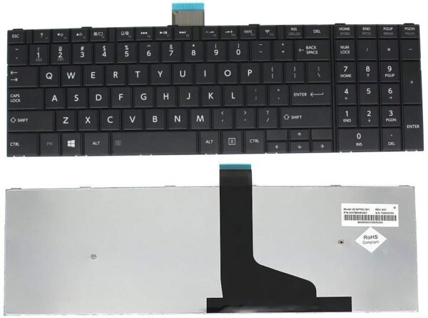 New Black US Layout Keyboard with Frame for Toshiba Satellite C55-A5105 C55-A5180 C55-A5249 C55T-A C55-A5302 C55-A5308 Series Part Number V143026CS1 132412258 Laptop Keyboard in Nairobi Kenya - Image 3