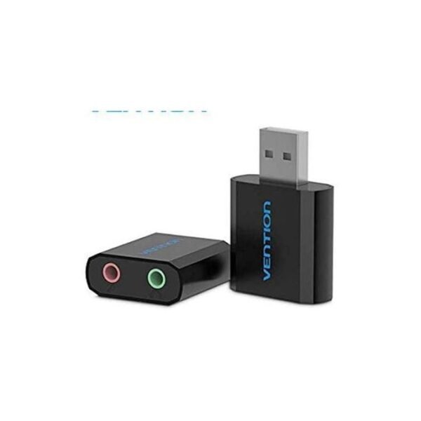 Vention VAB-S17-B USB External Sound Card Black Metal Type - Image 2