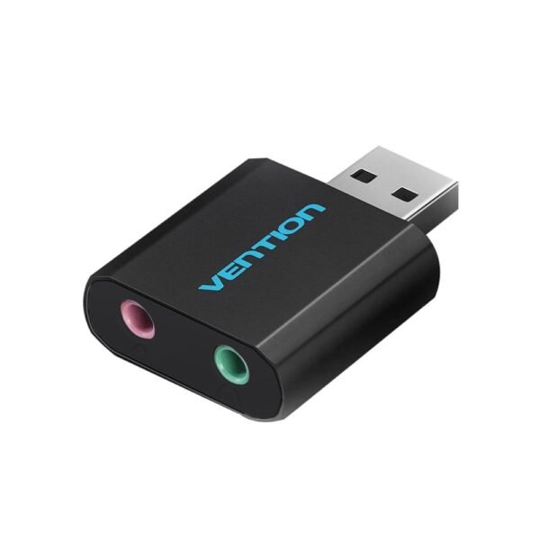 Vention VAB-S17-B USB External Sound Card Black Metal Type - Image 3