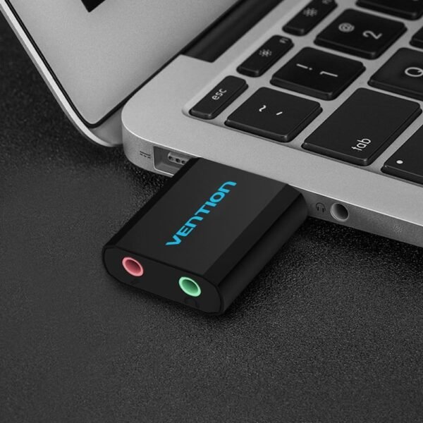 Vention VAB-S17-B USB External Sound Card Black Metal Type - Image 5