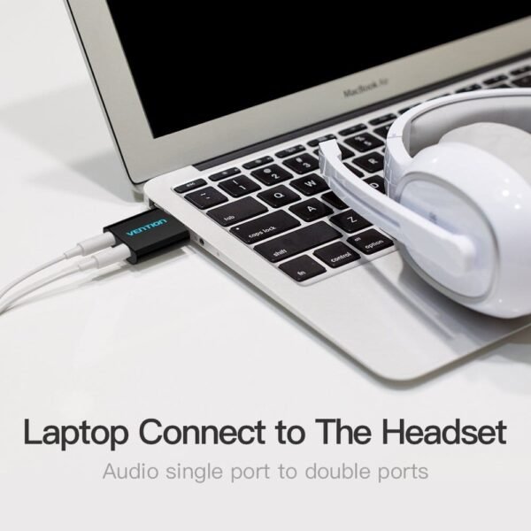 Vention VAB-S17-B USB External Sound Card Black Metal Type - Image 6