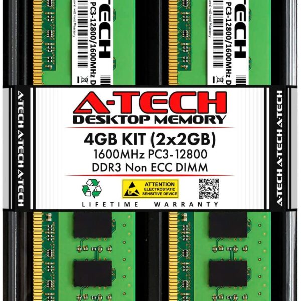 A-Tech 2GB DDR3 1333MHz PC3-10600 Desktop RAM Module | Non-ECC