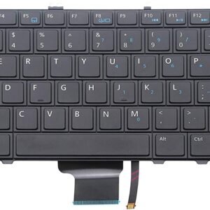 Laptop Backlit keyboard (without mouse pointer) compatible with Dell Latitude E7240 E7440 , US layout Black color