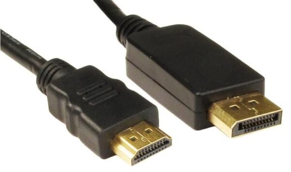Display port to HDMI Cable 1.8 Meters, DisplayPort to HDMI Male to Male Adapter Gold-Plated Cord for Lenovo, HP, ASUS, Dell