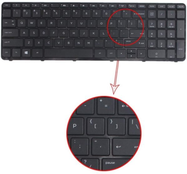HP Pavilion 250 G3,255 G3,250 G2,255 G2 14-N 14-E15-D 15-E Frame  15-G 15-R 15-N 15-S 15-F 15-H 15-A Series US Black keypad - Image 2