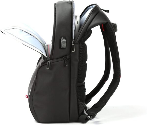 KINGSONS KS3140W 15.6 inches City Elite Bag Designer Laptop Backpack Water-Resistant Laptop Rucksack with USB Charging Port - Black - Image 2