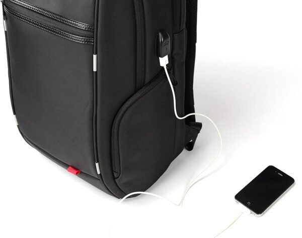 KINGSONS KS3140W 15.6 inches City Elite Bag Designer Laptop Backpack Water-Resistant Laptop Rucksack with USB Charging Port - Black - Image 6