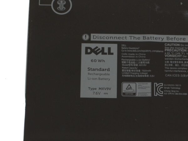 Dell Latitude MXV9V 5300 7300 7400 7.6V 60Wh Genuine Original Laptop Battery (6 months Warranty) - Image 2