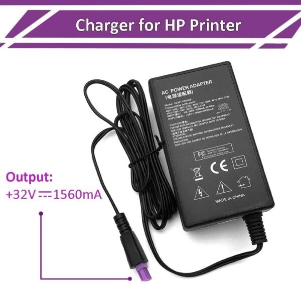 32V 1560mA AC Adapter for HP Photosmart c4750 B210 C7250 7525 C7280 C3180 C310 Officejet 7400A 6500 7612 J4550 4500 All-in-One Printer 4500 J4540 C6180 6000 , 4500, wireless charger cable for printer - Image 2