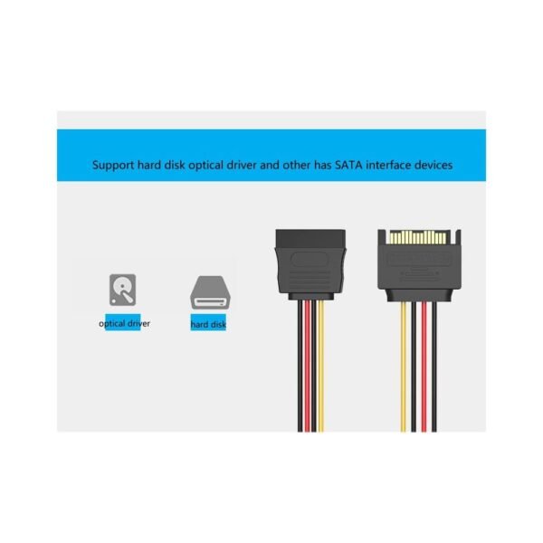 Vention KDABY SATA 15P Power Extension Cable 0.3M (Black) - Image 4