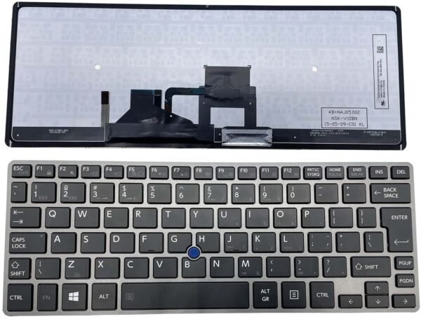 keyboard for Toshiba Portege Z30-A Z30-B Z30T-Z Z30T-B Z30T-C Notebook Computer US Layout P/N: NSK-V10BN Black keyboard, silver frame, with backlight, with pointing