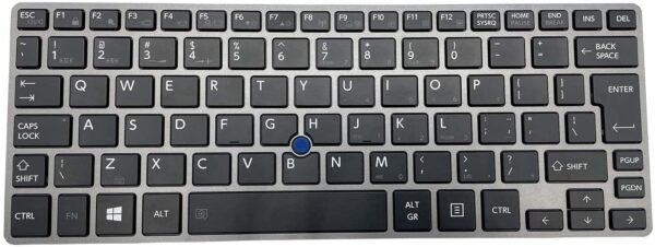 keyboard for Toshiba Portege Z30-A Z30-B Z30T-Z Z30T-B Z30T-C Notebook Computer US Layout P/N: NSK-V10BN Black keyboard, silver frame, with backlight, with pointing - Image 2