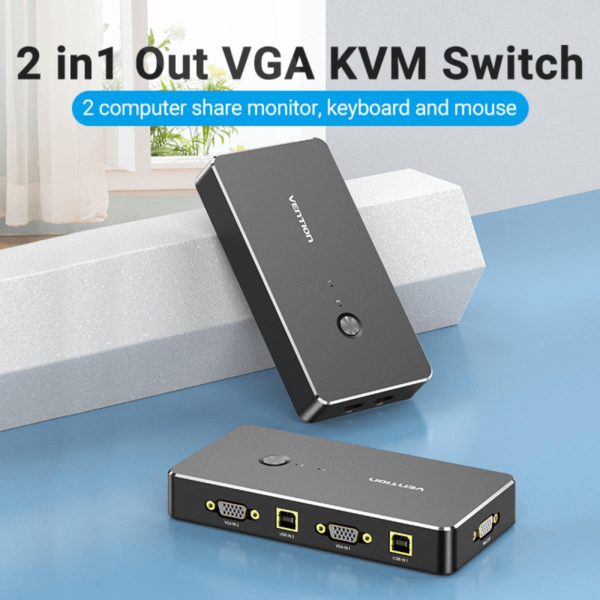 Vention 2 in 1 Out VGA KVM Switch - Image 2