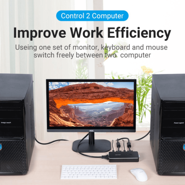 Vention 2 in 1 Out VGA KVM Switch - Image 4