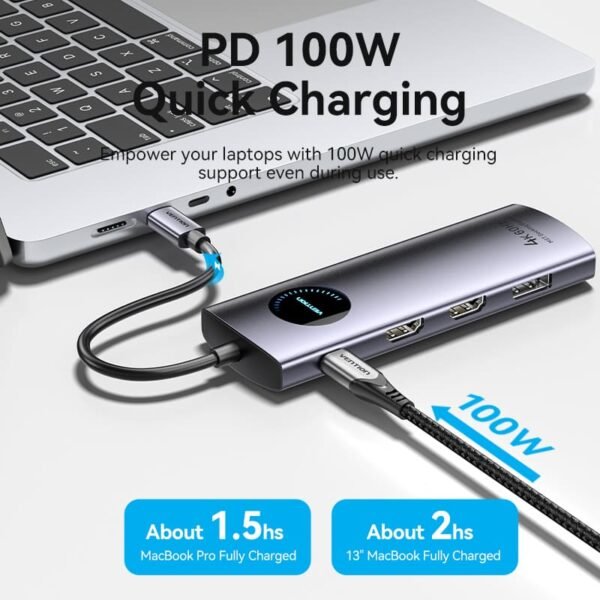 Vention USB-C 10 In 1 Docking Station With 2 HDMI Ports-TQWHB - Image 7