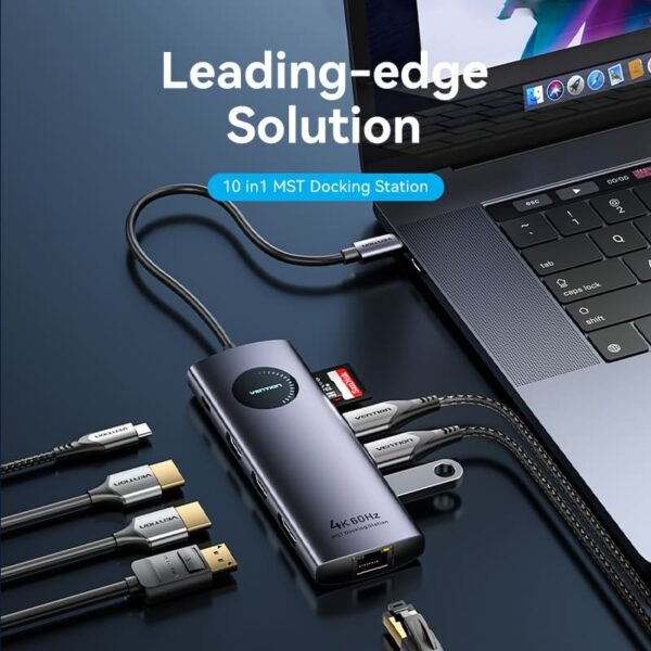 Vention USB-C 10 In 1 Docking Station With 2 HDMI Ports-TQWHB - Image 4