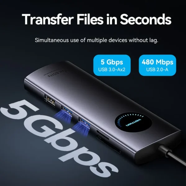 Vention USB-C 10 In 1 Docking Station With 2 HDMI Ports-TQWHB - Image 10