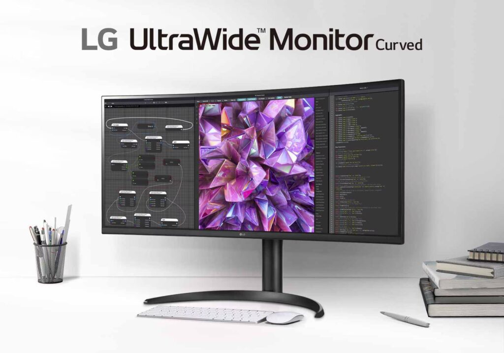 LG 34 Inch Curved UltraWide™ QHD (3440 x 1440) Monitor W-34WQ75C ...