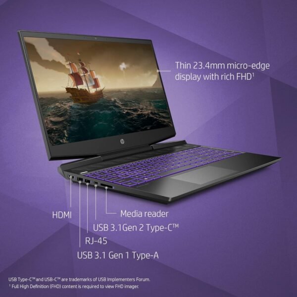 HP Pavilion Gaming 15 11th Gen Intel Core i5 11th Generation 15.6 Inch 144Hz FHD Gaming Laptop 8GB RAM 512GB SSD 4GB GTX 1650 Graphics - Image 3