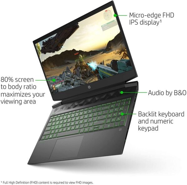 HP Pavilion Gaming 15 15.6 Inch Display Core i5 10th Generation 8GB Ram 512GB SSD 4GB GTX 1650Ti Graphics - Image 2