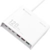Light Wave LW-DCHG-120W Universal Desktop Charger 120W Power Rating 6-Port Fast Charging Polycarbonate Shell 100-240V, 50/60Hz 0.8A Max