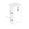 Light Wave LW-EXT-43U-3P Power Extension Tower 4-Way Socket with 3 USB Fast Charging Ports 70W Super Fast Charging Surge Protection